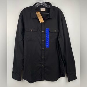 Jachs NY Manufacturing Co. Men’s 100% Cotton Twill Button-Down Shirt Black